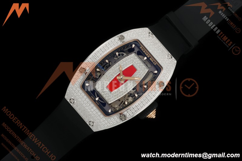 Richard Mille - RM07-01 Snow Set Diamond Crested Blk/RU Red Lips ZF Asian CRMA2