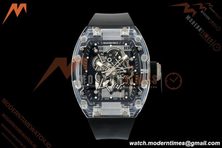 Richard Mille - RM055 AET Remould Transparent Crystal Black Strap Black Rehaut Skeleton SONIC RMUL2