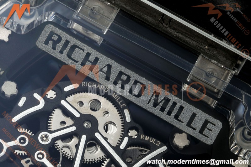 Richard Mille - RM055 AET Remould Transparent Crystal Black Strap Black Rehaut Skeleton SONIC RMUL2