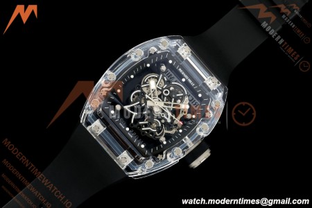 Richard Mille - RM055 AET Remould Transparent Crystal Black Strap Black Rehaut Skeleton SONIC RMUL2