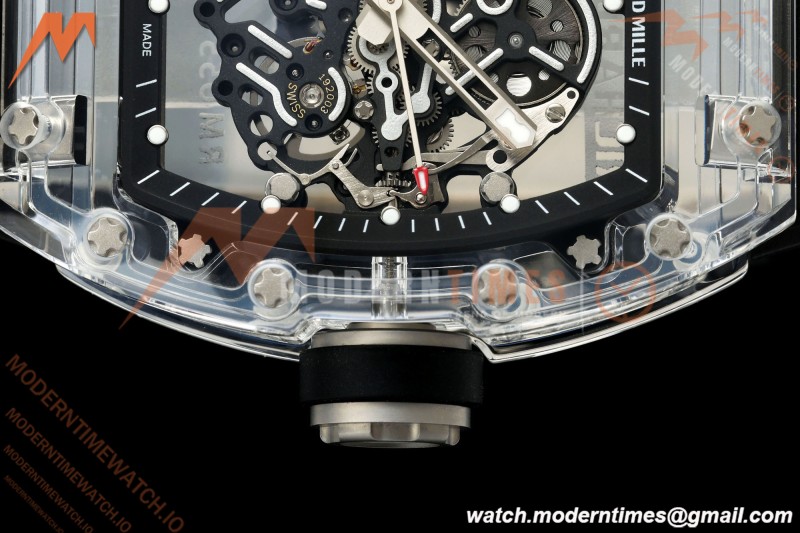 Richard Mille - RM055 AET Remould Transparent Crystal Black Strap Black Rehaut Skeleton SONIC RMUL2