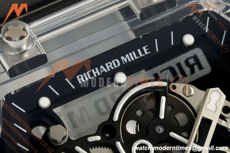 Richard Mille - RM055 AET Remould Transparent Crystal Black Strap Black Rehaut Skeleton SONIC RMUL2