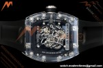 Richard Mille - RM055 AET Remould Transparent Crystal Black Strap Black Rehaut Skeleton SONIC RMUL2