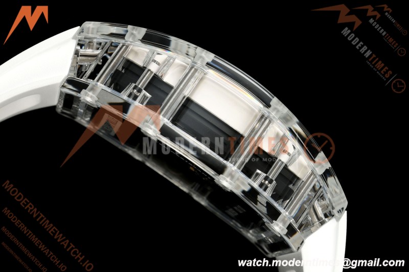 Richard Mille - RM055 AET Remould Transparent Crystal White Strap White Rehaut Skeleton SONIC RMUL2 | 리차드 밀 - RM055 AET 리몰드 투명 크리스털 화이트 스트랩 화이트 르호 스켈레톤 소닉 RMUL2