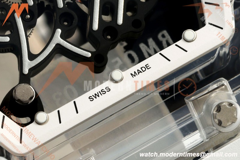 Richard Mille - RM055 AET Remould Transparent Crystal White Strap White Rehaut Skeleton SONIC RMUL2 | 리차드 밀 - RM055 AET 리몰드 투명 크리스털 화이트 스트랩 화이트 르호 스켈레톤 소닉 RMUL2