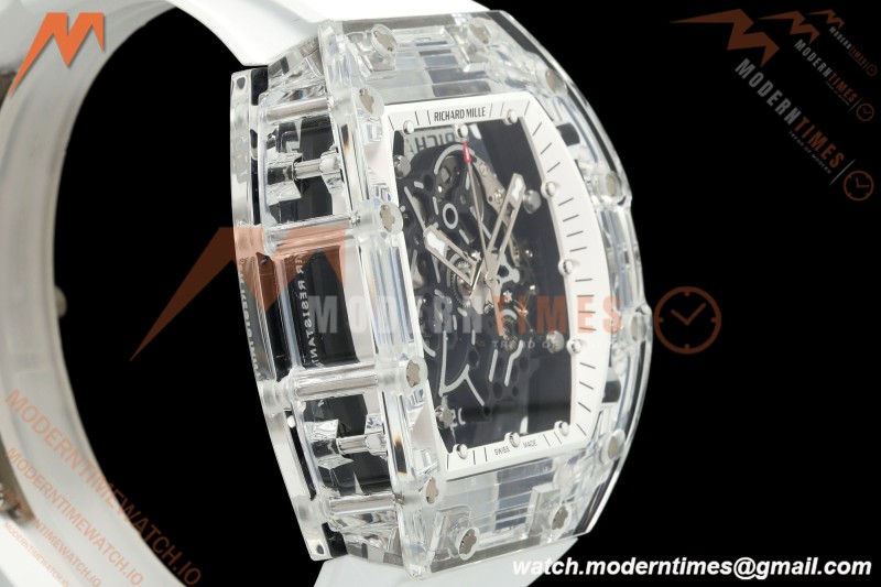 Richard Mille - RM055 AET Remould Transparent Crystal White Strap White Rehaut Skeleton SONIC RMUL2 | 리차드 밀 - RM055 AET 리몰드 투명 크리스털 화이트 스트랩 화이트 르호 스켈레톤 소닉 RMUL2