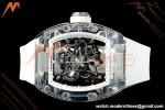 Richard Mille - RM055 AET Remould Transparent Crystal White Strap White Rehaut Skeleton SONIC RMUL2 | 리차드 밀 - RM055 AET 리몰드 투명 크리스털 화이트 스트랩 화이트 르호 스켈레톤 소닉 RMUL2