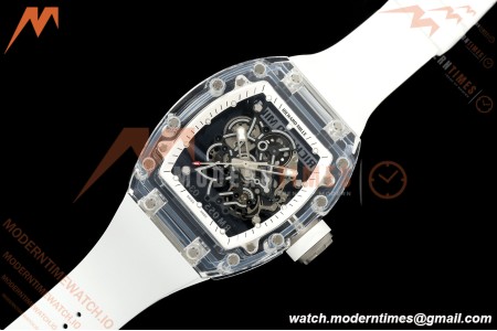Richard Mille - RM055 AET Remould Transparent Crystal White Strap White Rehaut Skeleton SONIC RMUL2