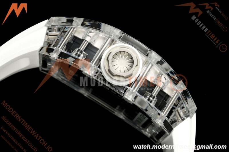 Richard Mille - RM055 AET Remould Transparent Crystal White Strap White Rehaut Skeleton SONIC RMUL2 | 리차드 밀 - RM055 AET 리몰드 투명 크리스털 화이트 스트랩 화이트 르호 스켈레톤 소닉 RMUL2
