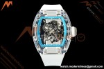 Richard Mille - RM055 AET Remould Transparent Crystal White Strap Blue Rehaut Skeleton SONIC RMUL2
