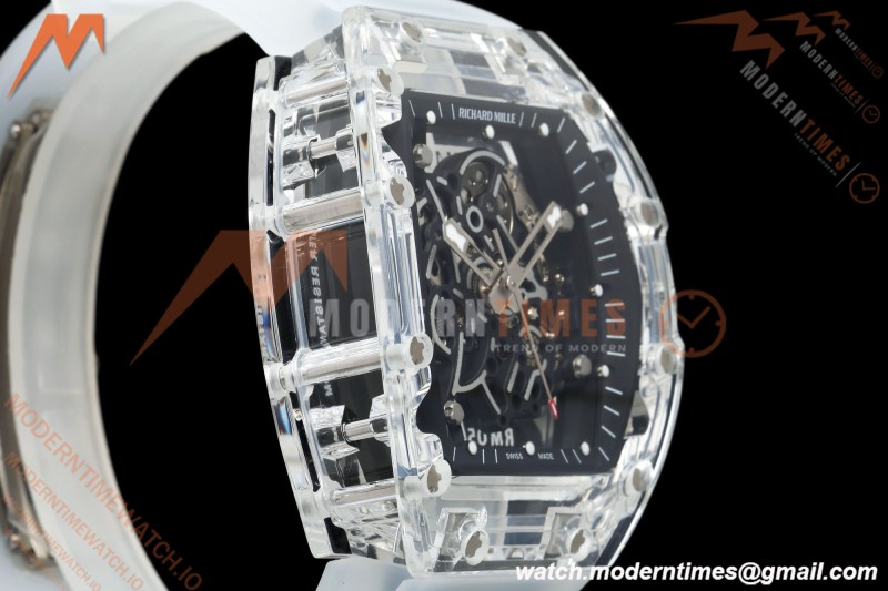 Richard Mille - RM055 AET Remould Transparent Crystal Transparent Strap Black Rehaut Skeleton SONIC RMUL2