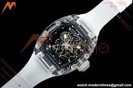 Richard Mille - RM055 AET Remould Transparent Crystal Transparent Strap Black Rehaut Skeleton SONIC RMUL2