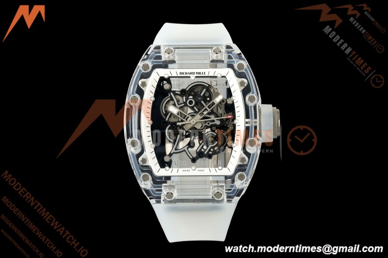 Richard Mille - RM055 AET Remould Transparent Crystal Transparent Strap White Rehaut Skeleton SONIC RMUL2 | 리차드 밀 - RM055 AET 리몰드 투명 크리스털 스트랩 화이트 르호 스켈레톤 소닉 RMUL2