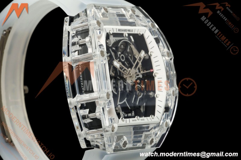 Richard Mille - RM055 AET Remould Transparent Crystal Transparent Strap White Rehaut Skeleton SONIC RMUL2 | 리차드 밀 - RM055 AET 리몰드 투명 크리스털 스트랩 화이트 르호 스켈레톤 소닉 RMUL2