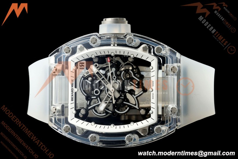 Richard Mille - RM055 AET Remould Transparent Crystal Transparent Strap White Rehaut Skeleton SONIC RMUL2 | 리차드 밀 - RM055 AET 리몰드 투명 크리스털 스트랩 화이트 르호 스켈레톤 소닉 RMUL2