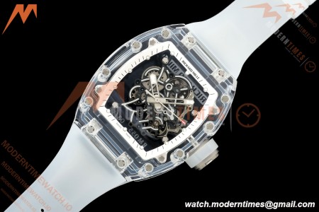 Richard Mille - RM055 AET Remould Transparent Crystal Transparent Strap White Rehaut Skeleton SONIC RMUL2