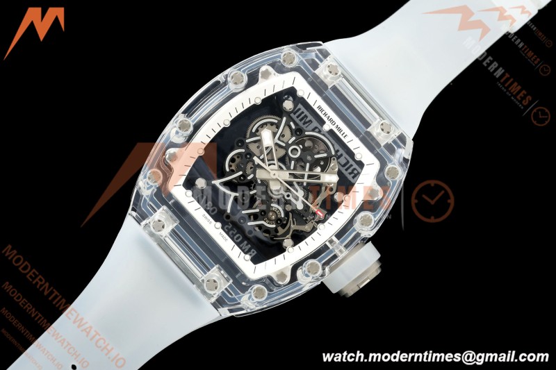 Richard Mille - RM055 AET Remould Transparent Crystal Transparent Strap White Rehaut Skeleton SONIC RMUL2 | 리차드 밀 - RM055 AET 리몰드 투명 크리스털 스트랩 화이트 르호 스켈레톤 소닉 RMUL2