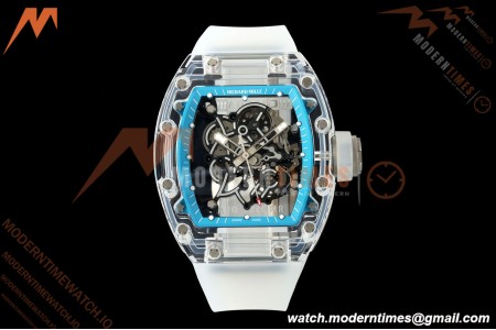 Richard Mille - RM055 AET Remould Transparent Crystal Transparent Strap Blue Rehaut Skeleton SONIC RMUL2