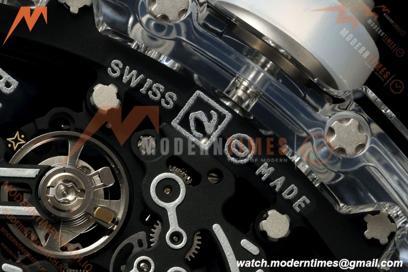 Richard Mille - RM055 AET Remould Transparent Crystal Transparent Strap Blue Rehaut Skeleton SONIC RMUL2