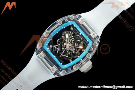 Richard Mille - RM055 AET Remould Transparent Crystal Transparent Strap Blue Rehaut Skeleton SONIC RMUL2