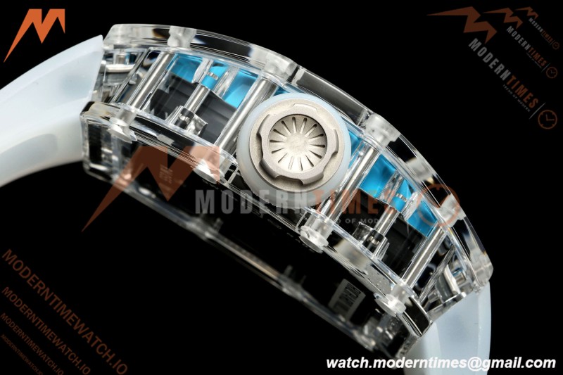 Richard Mille - RM055 AET Remould Transparent Crystal Transparent Strap Blue Rehaut Skeleton SONIC RMUL2