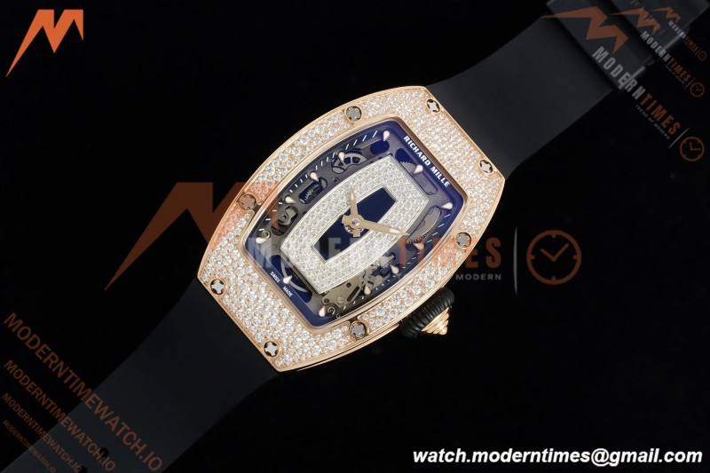 Richard Mille - RM07-01 Rose Gold Snow Set Diamond Blk/RU/Wht Black Onyx ZF Asian CRMA2 | 리차드 밀 - RM07-01 로즈 골드 스노우 세트 다이아몬드 블랙/RU/화이트 블랙 오닉스 ZF 아시안 CRMA2