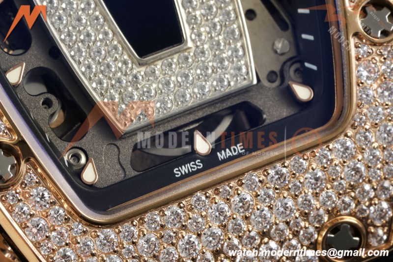 Richard Mille - RM07-01 Rose Gold Snow Set Diamond Blk/RU/Wht Black Onyx ZF Asian CRMA2 | 리차드 밀 - RM07-01 로즈 골드 스노우 세트 다이아몬드 블랙/RU/화이트 블랙 오닉스 ZF 아시안 CRMA2