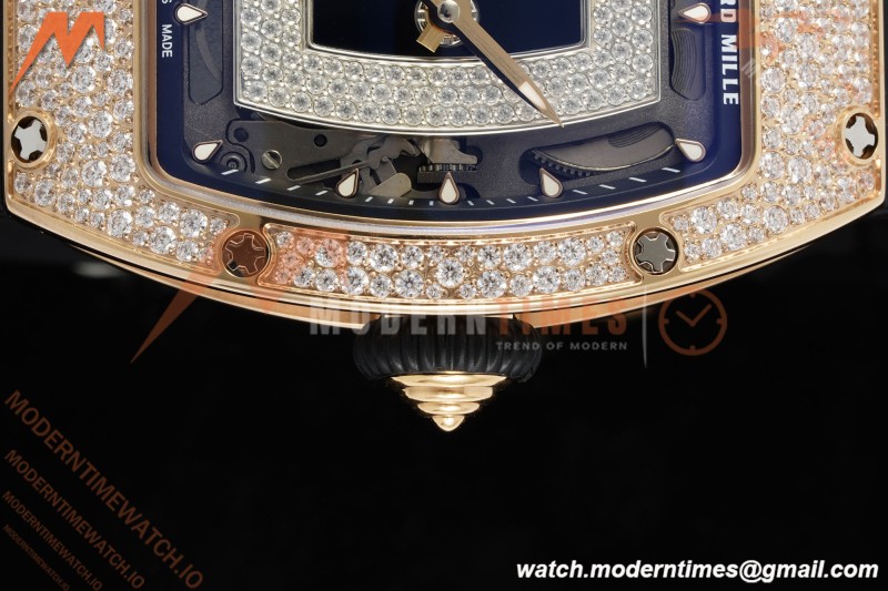 Richard Mille - RM07-01 Rose Gold Snow Set Diamond Blk/RU/Wht Black Onyx ZF Asian CRMA2 | 리차드 밀 - RM07-01 로즈 골드 스노우 세트 다이아몬드 블랙/RU/화이트 블랙 오닉스 ZF 아시안 CRMA2