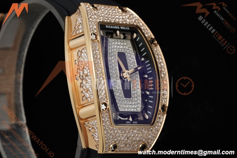 Richard Mille - RM07-01 Rose Gold Snow Set Diamond Blk/RU/Wht Black Onyx ZF Asian CRMA2 | 리차드 밀 - RM07-01 로즈 골드 스노우 세트 다이아몬드 블랙/RU/화이트 블랙 오닉스 ZF 아시안 CRMA2