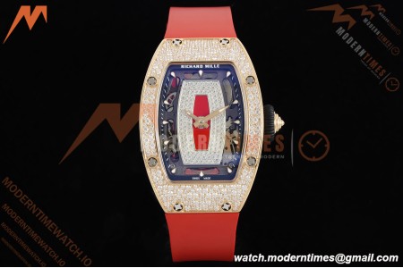 Richard Mille - RM07-01 Ladies Rose Gold Diamond Red/RU/Wht Red Lips ZF Asian CRMA2