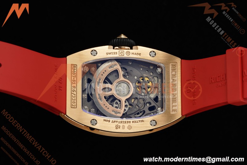 Richard Mille - RM07-01 Ladies Rose Gold Diamond Red/RU/Wht Red Lips ZF Asian CRMA2