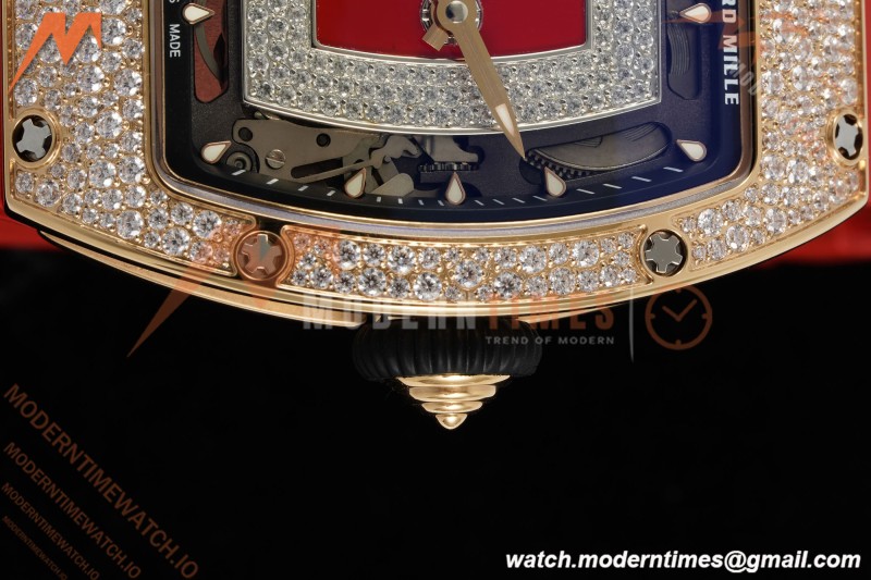 Richard Mille - RM07-01 Ladies Rose Gold Diamond Red/RU/Wht Red Lips ZF Asian CRMA2