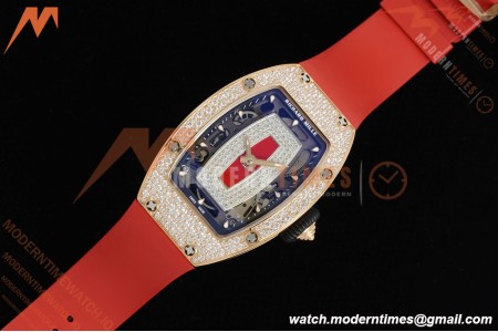 Richard Mille - RM07-01 Ladies Rose Gold Diamond Red/RU/Wht Red Lips ZF Asian CRMA2