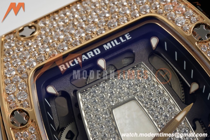 Richard Mille - RM07-01 Rose Gold Snow Set Diamond Wht/RU/Wht White Mop ZF Asian CRMA2