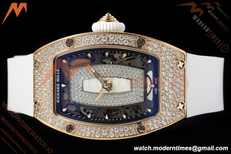 Richard Mille - RM07-01 Rose Gold Snow Set Diamond Wht/RU/Wht White Mop ZF Asian CRMA2