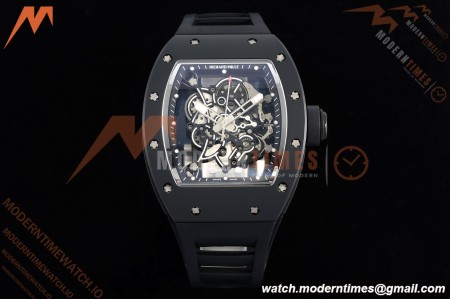 Richard Mille - RM055 Custom Made Free Sprung Black CER/RU Silv/Blk Skeleton ZGF RMUL2