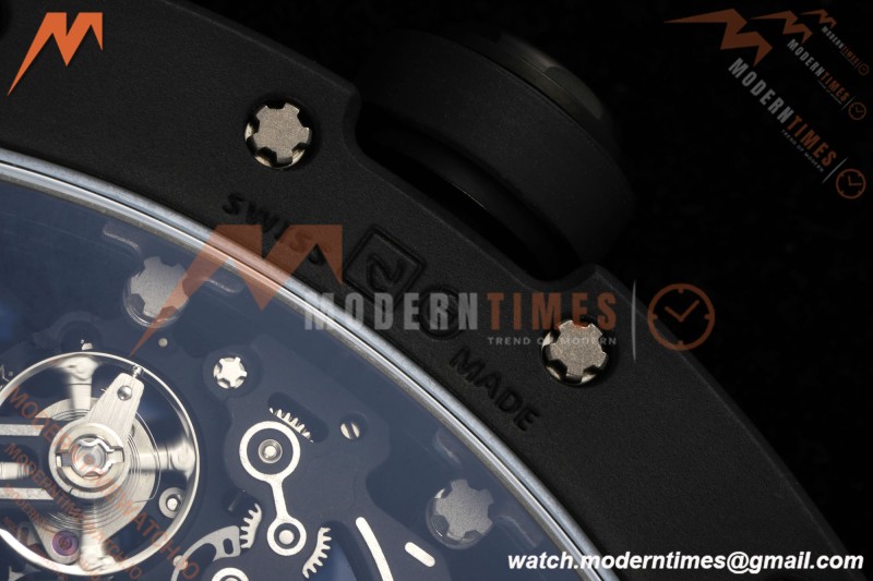 Richard Mille - RM055 Custom Made Free Sprung Black CER/RU Silv/Blk Skeleton ZGF RMUL2