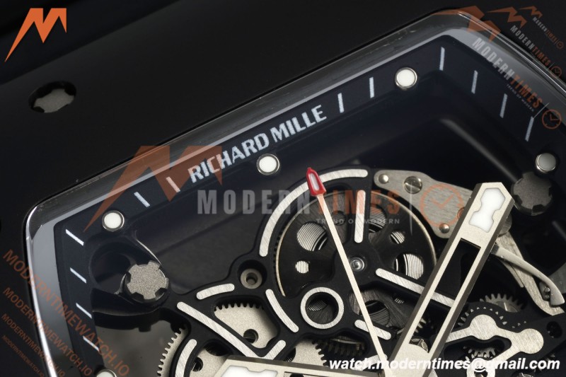Richard Mille - RM055 Custom Made Free Sprung Black CER/RU Silv/Blk Skeleton ZGF RMUL2