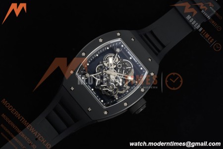 Richard Mille - RM055 Custom Made Free Sprung Black CER/RU Silv/Blk Skeleton ZGF RMUL2
