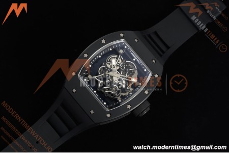 Richard Mille - RM055 Custom Made Free Sprung Black CER/RU Silv/Blk Skeleton ZGF RMUL2