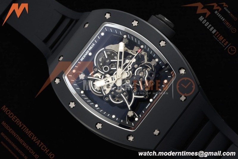 Richard Mille - RM055 Custom Made Free Sprung Black CER/RU Silv/Blk Skeleton ZGF RMUL2