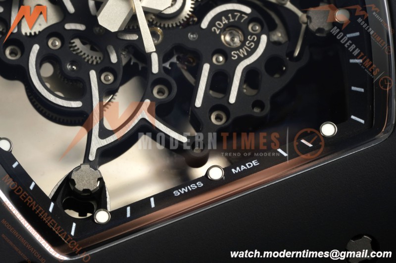 Richard Mille - RM055 Custom Made Free Sprung Black CER/RU Silv/Blk Skeleton ZGF RMUL2