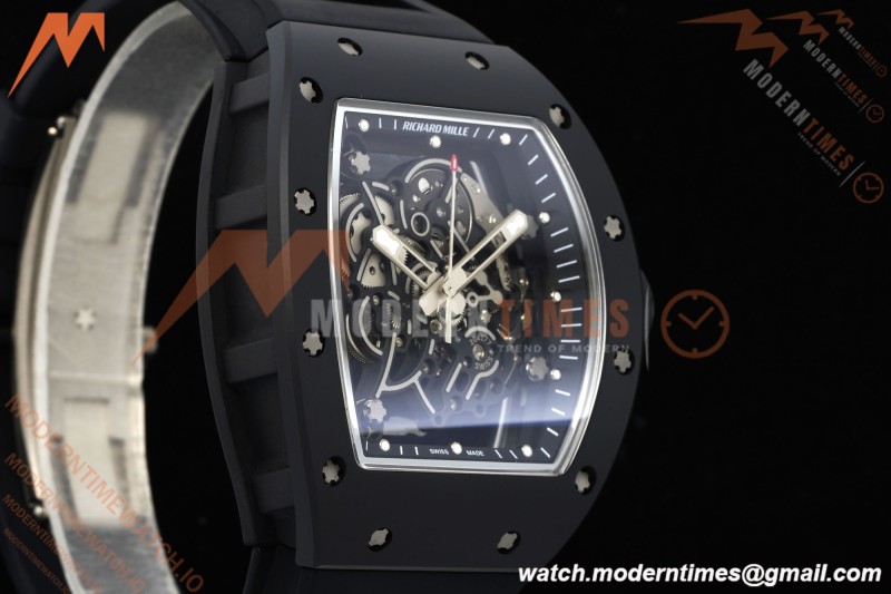 Richard Mille - RM055 Custom Made Free Sprung Black CER/RU Silv/Blk Skeleton ZGF RMUL2
