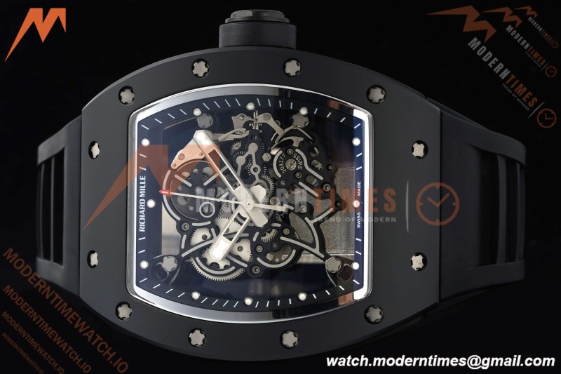 Richard Mille - RM055 Custom Made Free Sprung Black CER/RU Silv/Blk Skeleton ZGF RMUL2