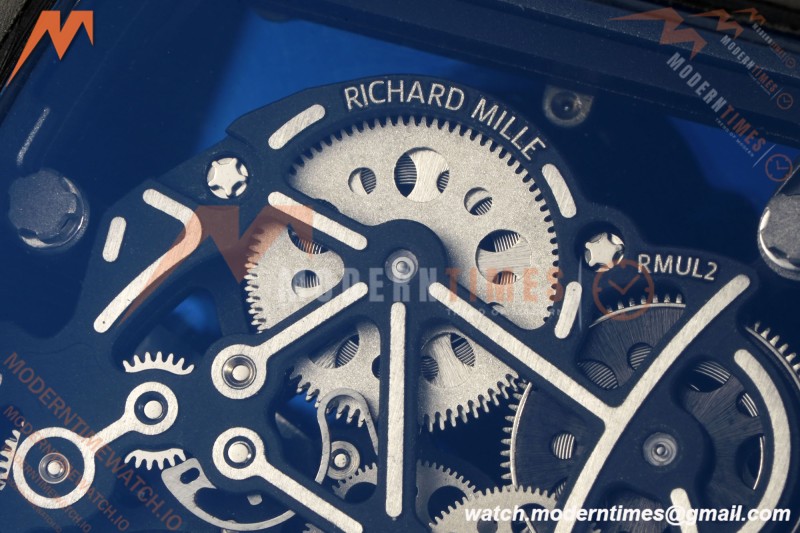Richard Mille - RM055 Custom Made Free Sprung Gray CER/RU Black Skeleton ZGF RMUL2 | 리차드 밀 - RM055 커스텀 메이드 프리 스프링 그레이 CER/RU 블랙 스켈레톤 ZGF RMUL2