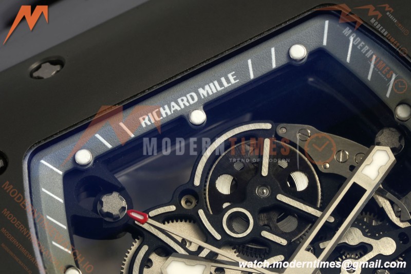 Richard Mille - RM055 Custom Made Free Sprung Gray CER/RU Black Skeleton ZGF RMUL2 | 리차드 밀 - RM055 커스텀 메이드 프리 스프링 그레이 CER/RU 블랙 스켈레톤 ZGF RMUL2