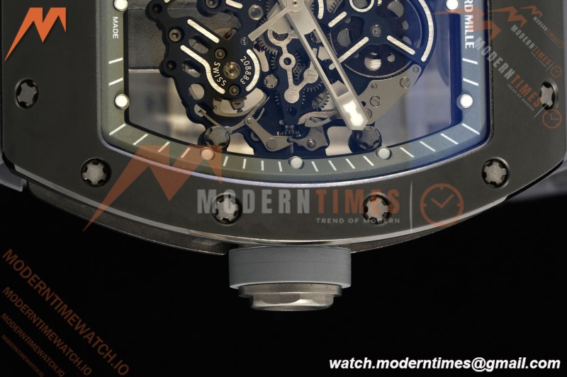 Richard Mille - RM055 Custom Made Free Sprung Gray CER/RU Black Skeleton ZGF RMUL2 | 리차드 밀 - RM055 커스텀 메이드 프리 스프링 그레이 CER/RU 블랙 스켈레톤 ZGF RMUL2
