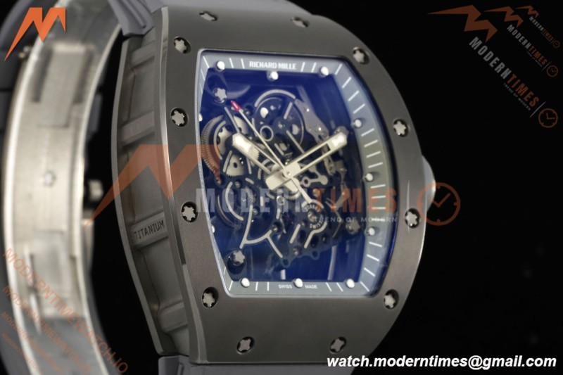 Richard Mille - RM055 Custom Made Free Sprung Gray CER/RU Black Skeleton ZGF RMUL2 | 리차드 밀 - RM055 커스텀 메이드 프리 스프링 그레이 CER/RU 블랙 스켈레톤 ZGF RMUL2