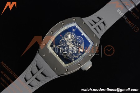 Richard Mille - RM055 Custom Made Free Sprung Gray CER/RU Black Skeleton ZGF RMUL2