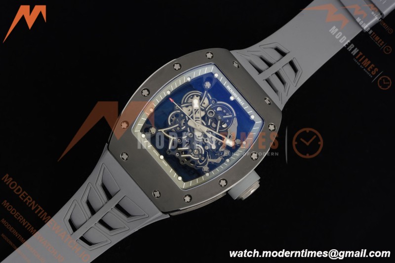 Richard Mille - RM055 Custom Made Free Sprung Gray CER/RU Black Skeleton ZGF RMUL2 | 리차드 밀 - RM055 커스텀 메이드 프리 스프링 그레이 CER/RU 블랙 스켈레톤 ZGF RMUL2